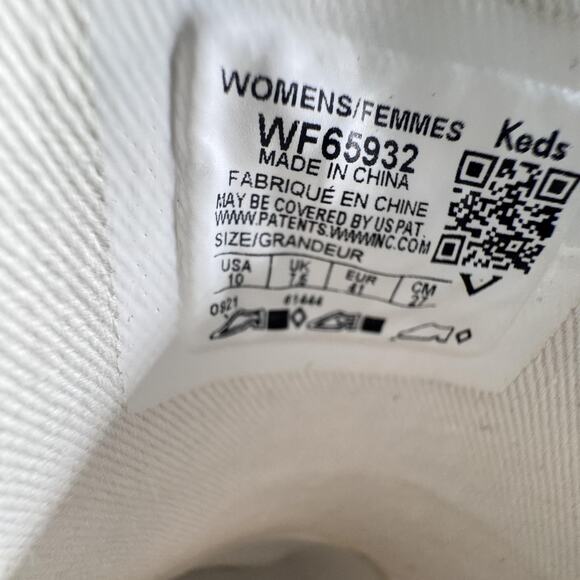 Keds Shoes Womens Size 10 White Glitter Wave Slip On Canvas Casual WF65932 - Picture 11 of 12